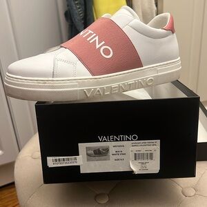Valentino White Leather Slide On Shoes